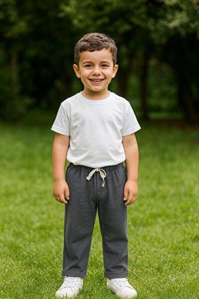 tinytrends 100% Cotton Color Relax Binding Detailed Muslin Trousers