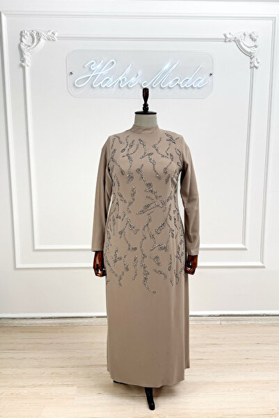 hakimoda Tesettür Büyük Beden Alize Adriana Krep Abiye