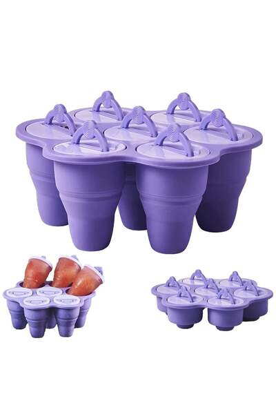 Generic BPA Free Ice Lolly Moulds Set of 7 Reusable Popsicle Makers for Kids and Adults Perfect for DIY Fru