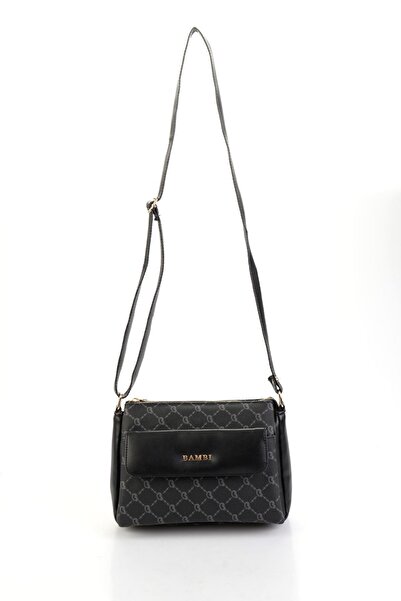 Bambi Siyah Siyah Kadın Postacı Çanta C06650265751