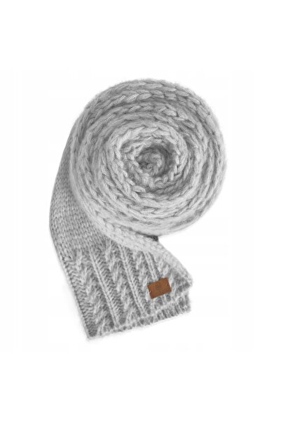 Betlewski BDSZ-W2 GRAY Women's woolen scarf WINTER