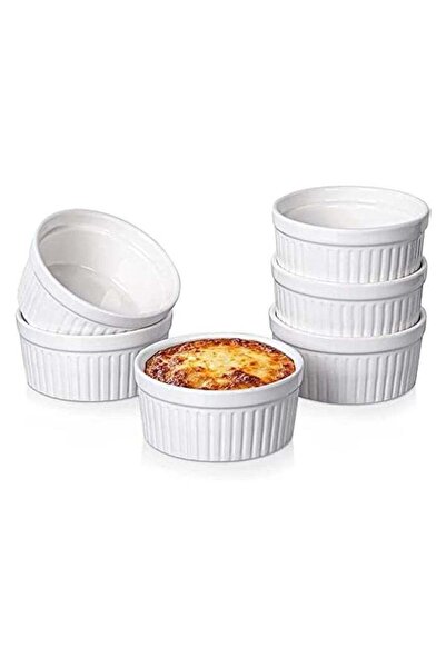 Generic erorex 12 Oz Large Rmakeins oven safe, Set of 6, White