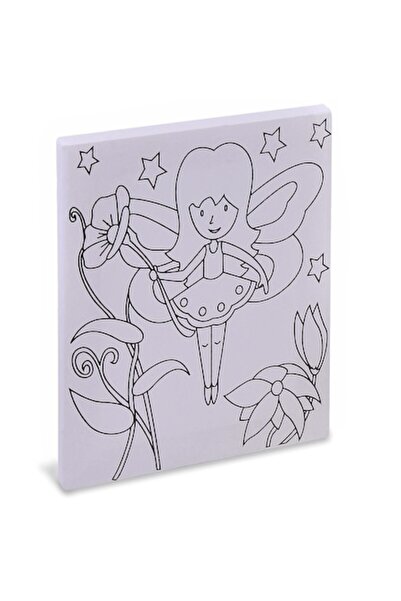 MYONNA IT & E- COMMERCE Set pictură pe pânză „Zână”, 15x20 cm, multicolor — Include pensulă și 5 vopsele acrilice