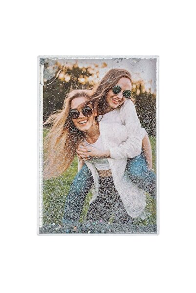 SHOPIENS Decorative Photo Frame with Glitter, Transparent Model, Size 15.5x10.5 cm, Thickness 2 cm, MYONNA IT