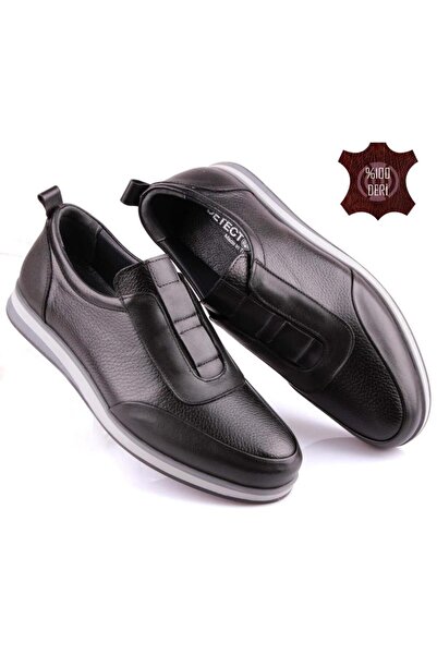 DETECTOR Men's Black Leather Comfortable Casual Loafer Shoes Arden