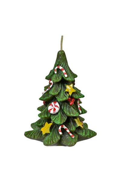 MYONNA IT & E- COMMERCE Decorative Candle, Christmas Tree, 14 cm, Green, Paraffin