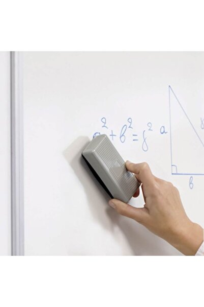 SHOPIENS Whiteboard Eraser Sponge, Universal Model, Black Surface, Grey Handle, 10.5x4.5x4.5 cm