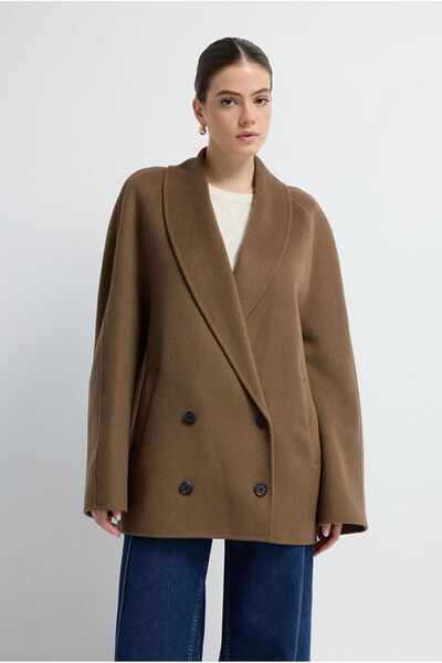 adL Kruvaze Kaşe Kısa Kaban