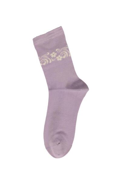 Bolero Women's Premium Stitch-Free Bamboo Conch Floral Socks Lilac