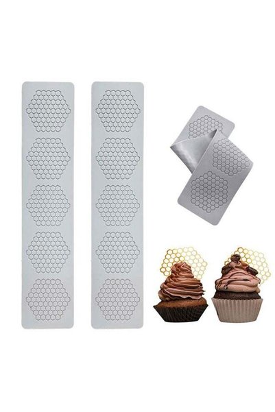 Generic 2 PCS Honeycomb Molds Silicone, Honeycomb Lace Mat, Fondant Molds,3D ...