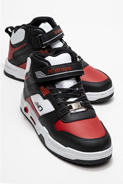 CCWAY AYAKKABI Dečije sportske cipele sa vezicama i čičkom CRNO CRVENO
