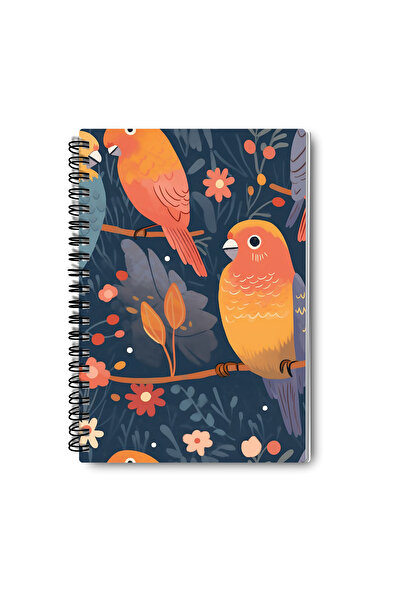 qoeuyl boutique مجموعة دفاتر ملاحظات صغيرة للطيور رقم 3 بتصميم حلزوني مقاس A5 مسطرة مكونة من 4 قطع للذكرى والذكريات والمدرسة
