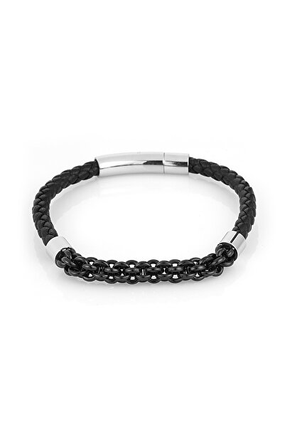 SANTA BARBARA POLO Bratara neagra, Santa Barbara Polo, pentru barbati, din ot...