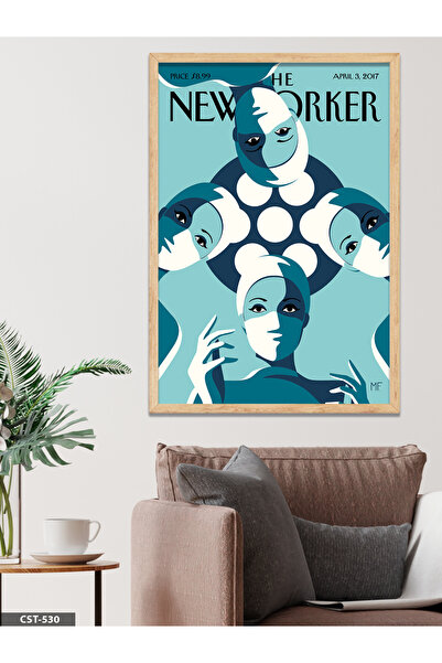 CeSht Poster iz časopisa The New Yorker, jednodijelna slika u drvenom okviru