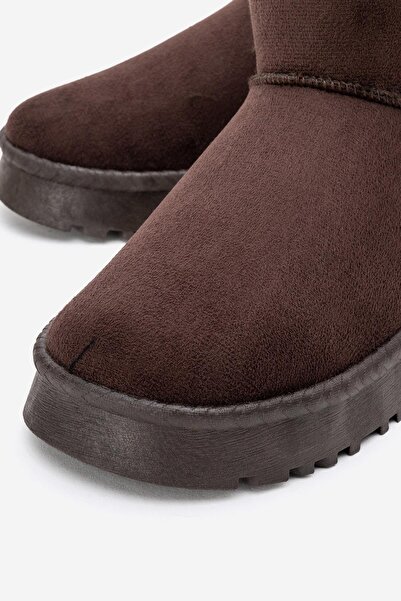 CCWAY AYAKKABI Alçak Tabanlı Mini Bot KAHVE