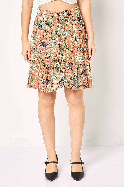 PROMOD Women Allover Print Mini Skirt, Multicolor