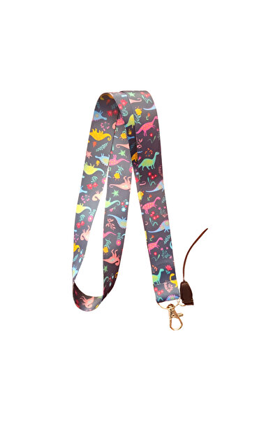 Ankara Üniforma حبل تعليق للرقبة على شكل ديناصورات ملونة وحزام للهاتف (حامل ب...