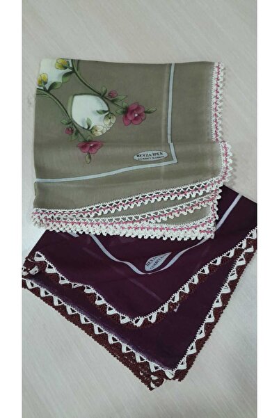 Papatyam 2 Pieces of 100*100 cm Crochet/Cotton/Embroidered Blanket/Handmade Blanket/