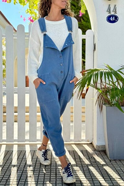 Güneşkızı Ολόσωμη φόρμα από βαμβακερό ύφασμα με κουμπιά και τσέπες με λουράκια στο λαιμό 120 50