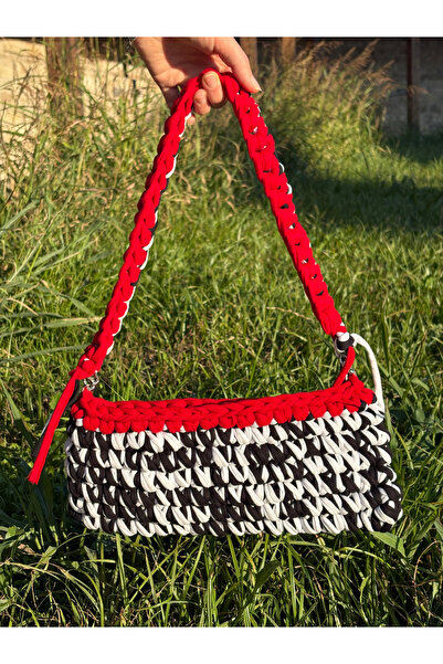 Nora El Örgüsü Penye İp Omuz Çantası