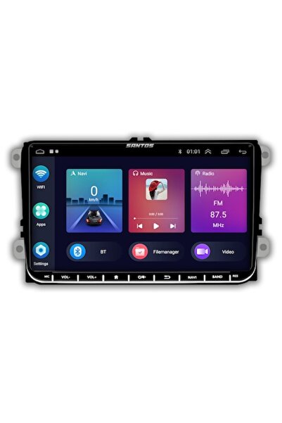 Santos Navigație Android 9", 4GB RAM, CarPlay și Android Auto – compatibil cu...