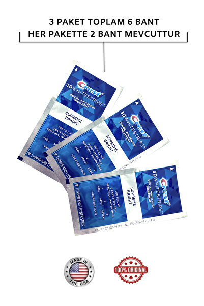 CREST 3d Whitestrips Supreme Bright (3 Paket / 6 Bant)