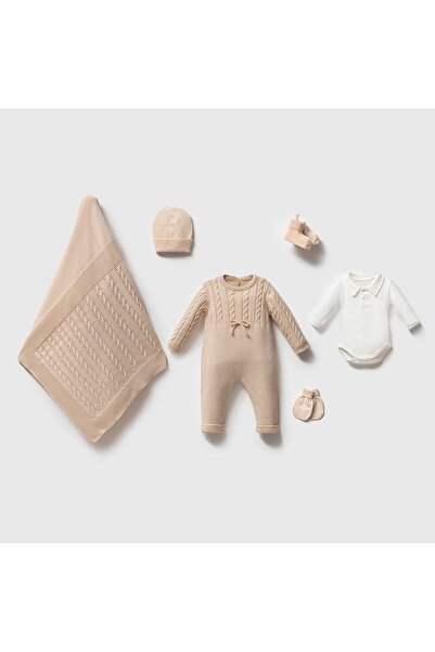 Nipperland طقم لوكاس للجنسين مكون من 6 قطع تريكو باللون البيج
