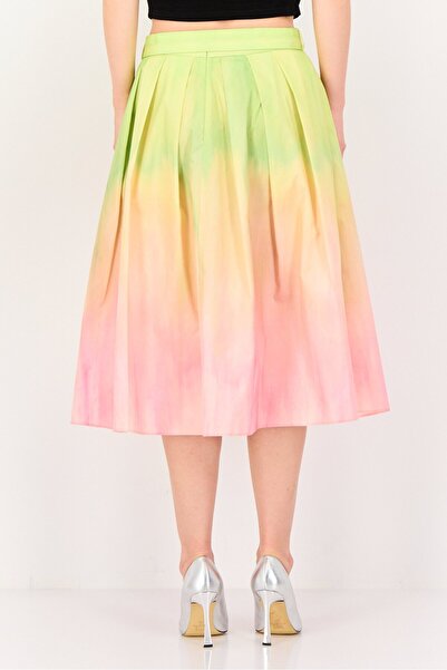 femi9 Women Tie Dye Belted Midi Skirt, Multicolor