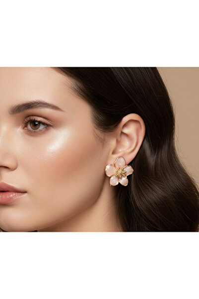 Alexis Carrel Women's Gold Enamel Flower Earrings