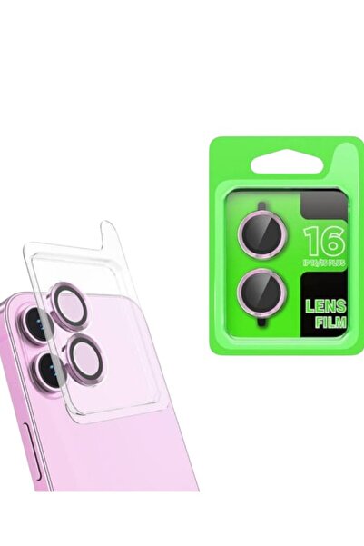 Yazmak iPhone 16 / 16 Plus Camera Lens Film Protector 9H Tempered Glass – HD Clear, Set of 2 - Pink