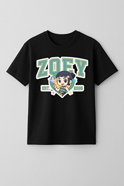 mixxi fashion Kpop Demon Hunters Huntrix Zoey Kısa Kollu Baskılı Kız Çocuk Ti...