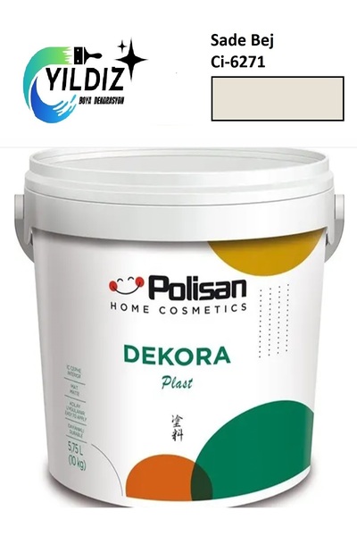 Polisan Dekora Plast Ekonomik Fiyatlı İç Cephe Duvar Boyası 10 Kg Sade Bej