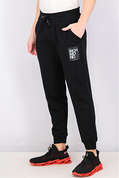 John Richmond Men Regular Fit Printed Jogger Pants, Black