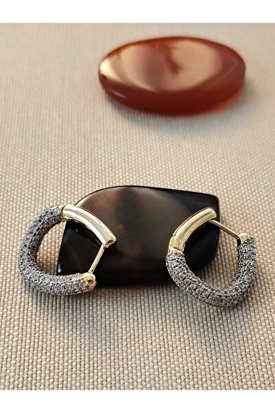 JEWELRY BİLGE TAKI Premium Zirkom Taşlı Çelik Küpe