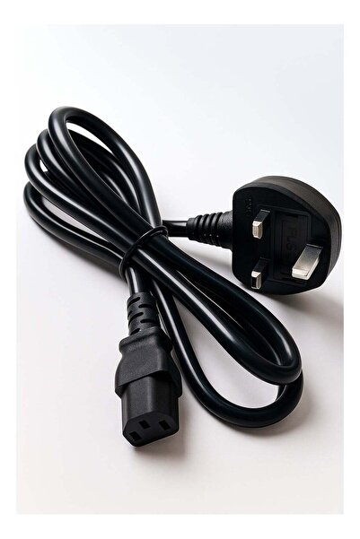 FUJISHKA سلك طاقة للكمبيوتر الشخصي بطول 1.5 متر/5 قدم، كابل تيار متردد ثلاثي الأطراف مع فيوز - أسود