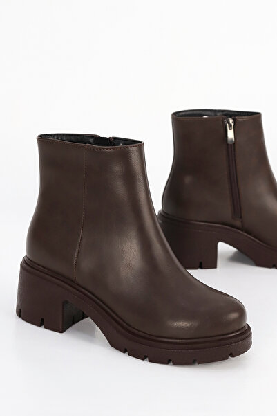 Mamito Ayakkabı JVL 557 Yandan Fermuarlı Orta Topuk Yarım Bot