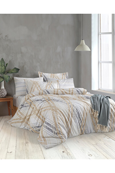 SHome طقم غطاء لحاف مزدوج من القطن بنسبة 100% مقاس 200 × 220 سم - نمط حديث با...