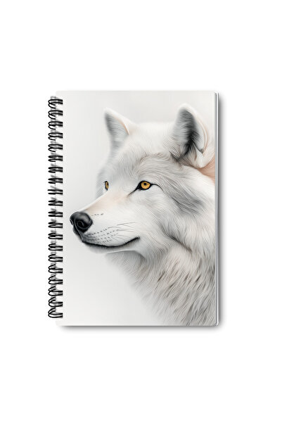 qoeuyl boutique مجموعة دفاتر ملاحظات مدرسية وذكريات وسجلات تذكارية مكونة من 4 قطع بتصميم شتاء الذئب الأبيض مع حلقات سلكية وخطوط مقاس A5