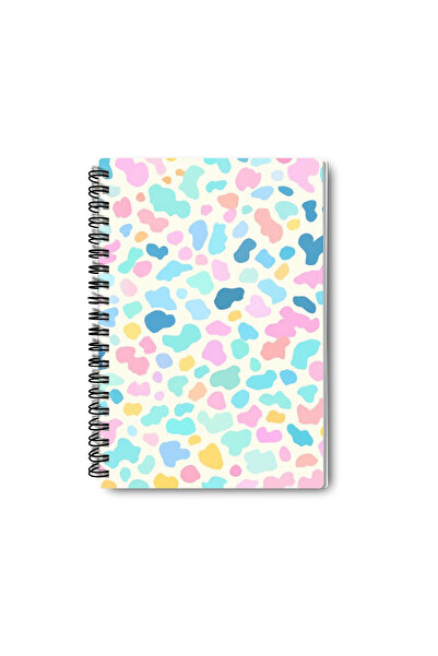 qoeuyl boutique مجموعة دفاتر ملاحظات مدرسية تذكارية من 4 قطع بتصميم ريترو بألوان الباستيل، بخطوط حلزونية، مقاس A5، مربعة النقش