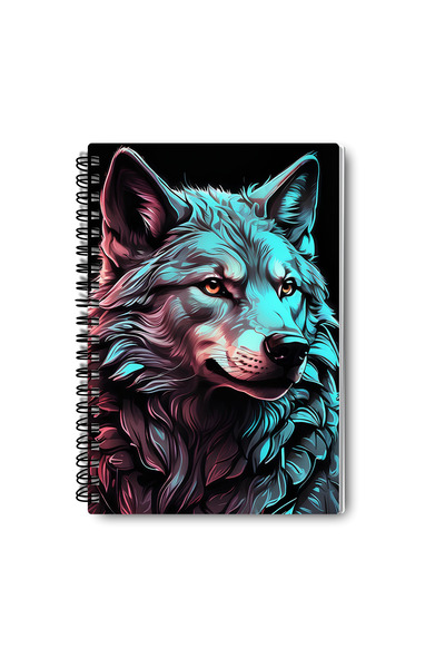 qoeuyl boutique مجموعة دفاتر ملاحظات مخططة بتصميم فن البوب على شكل ذئب، مقاس A5، مكونة من 4 قطع للذكرى والذكريات والمدرسة