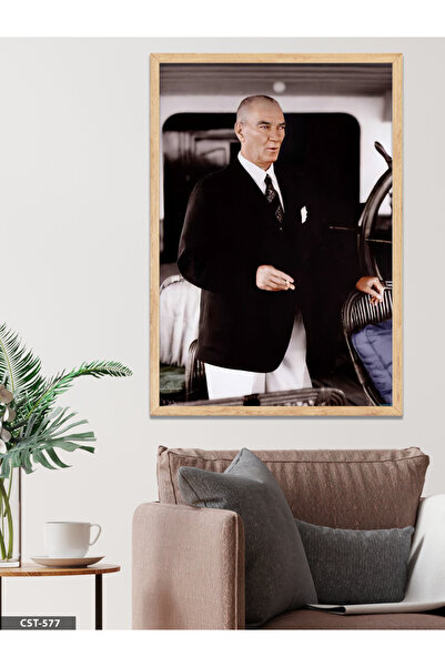 CeSht Mustafa Kemal Ataturk Jednodijelna slika u drvenom okviru