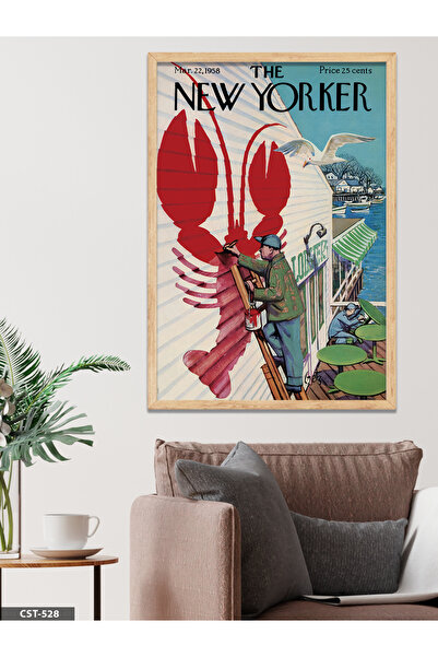 CeSht Poster iz časopisa The New Yorker, jednodijelna slika u drvenom okviru