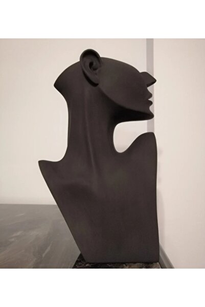 hediyeburda Kadın Büst Yarım Yüz ofis, ev ve bahçe dekoru Polyester 35 x 22 cm