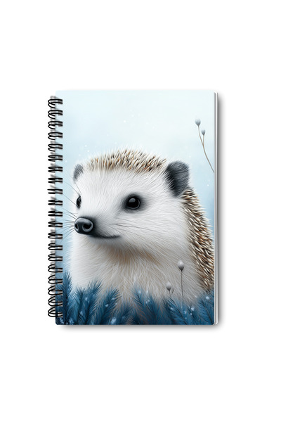 qoeuyl boutique مجموعة دفاتر ملاحظات مخططة بتصميم شتوي على شكل قنفذ، مقاس A5، مكونة من 4 قطع، تصلح كتذكار أو للذكريات أو للمدرسة