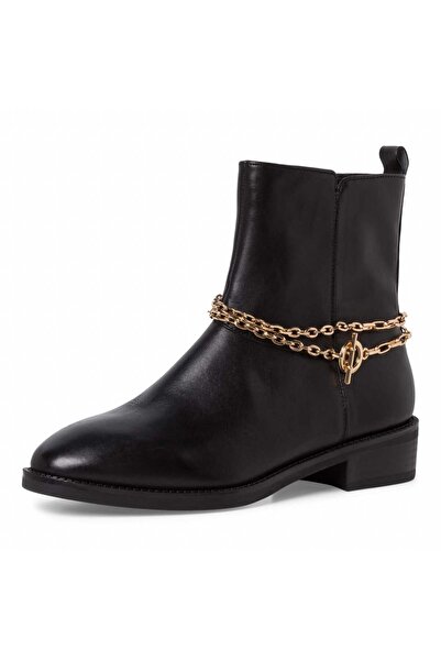 Tamaris Genuine leather ankle boots with gold accessory