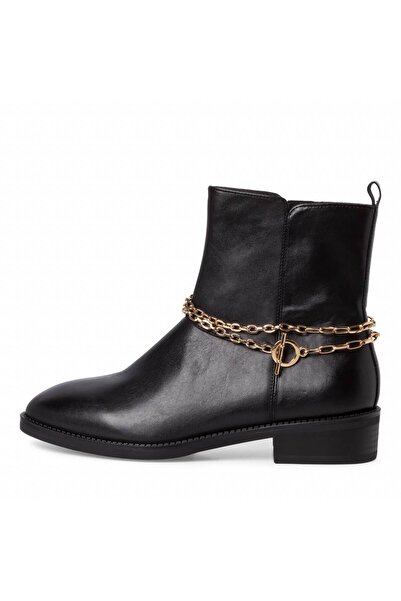 Tamaris Genuine leather ankle boots with gold accessory