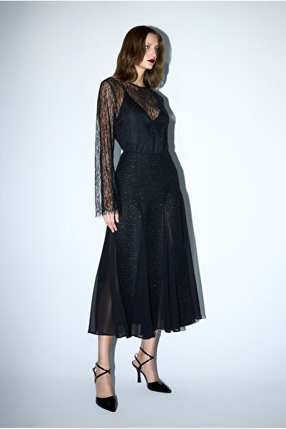 adL Mert Aslan Parçalı Tüvit Etek