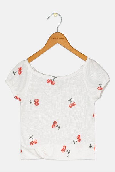 Levi's Toddlers Girl Allover Print Short Sleeve Top, White