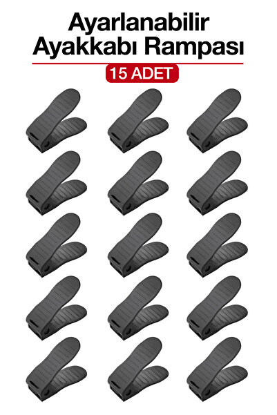 Pazarika 15 Adet Ayarlanabilir Ayakkabı Rampası – Dolap İçi Ayakkabı Düzenleyici Organizer