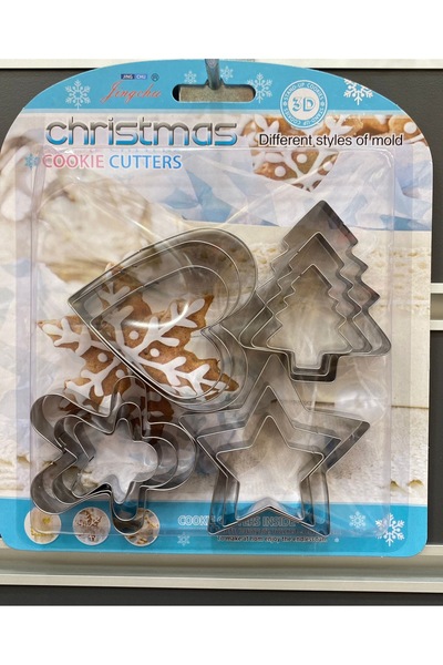 MİMOZA PARK مجموعة من 12 قالب بسكويت من الفولاذ المقاوم للصدأ بأشكال نجمة وشجرة الصنوبر وقلب ورجل وخبز الزنجبيل بثلاثة أحجام